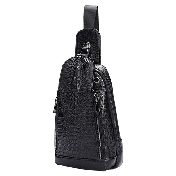 FR Fashion Co. Crocodile Pattern Genuine Leather Sling Bag