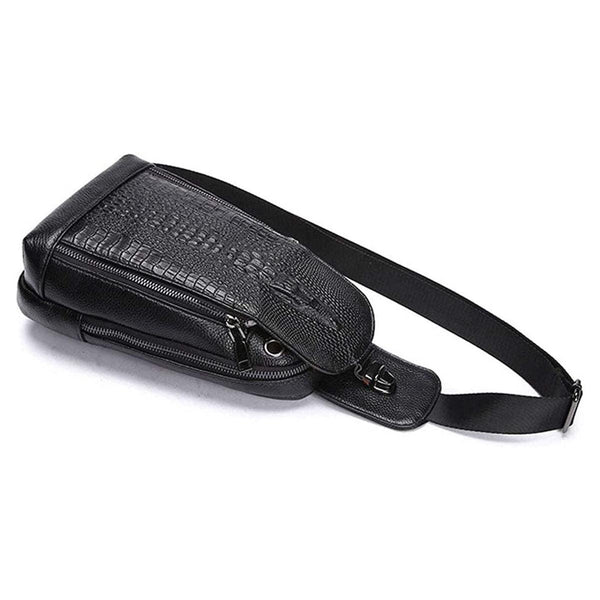 FR Fashion Co. Crocodile Pattern Genuine Leather Sling Bag