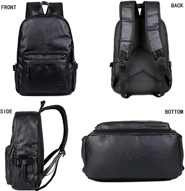 FR Fashion Co. 15.6″ Scratch‑Proof Leather Backpack