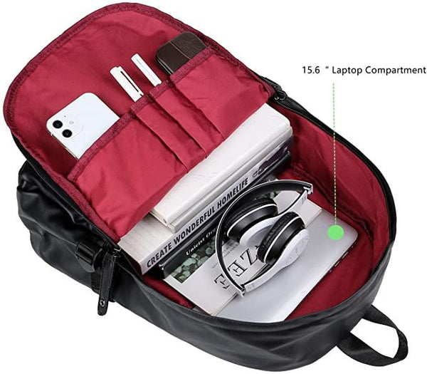 FR Fashion Co. 15.6″ Scratch‑Proof Leather Backpack