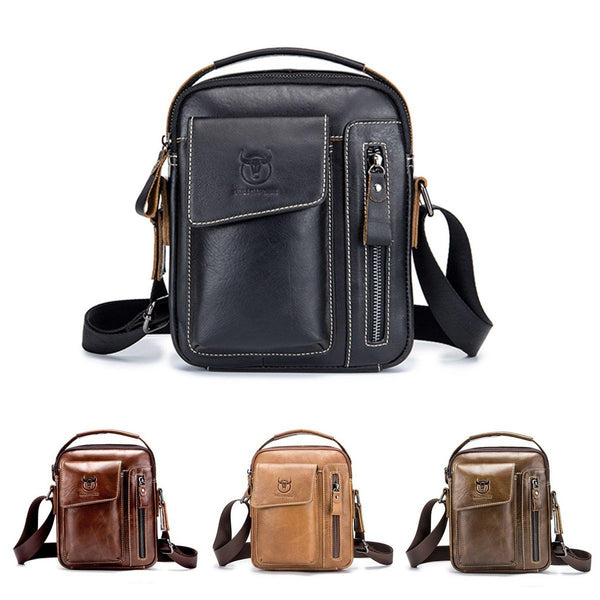FR Fashion Co. Men's Genuine Leather Crossbody Bag
