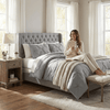 Truly Soft 3Pc Pleated Full/Queen Comforter Set – Gray - Full/Queen/Gray
