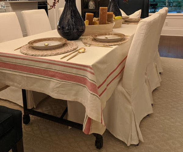 French Striped Tablecloth