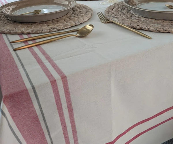 French Striped Tablecloth