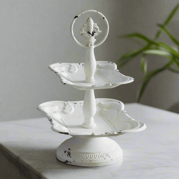 French Country Two-Tiered Trinket Tray