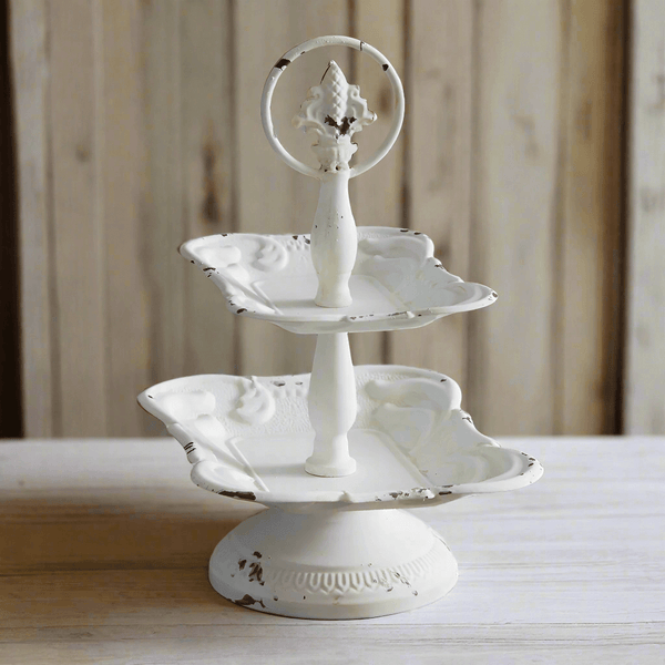 French Country Two-Tiered Trinket Tray