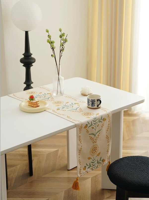 French Style Floral Table Runner