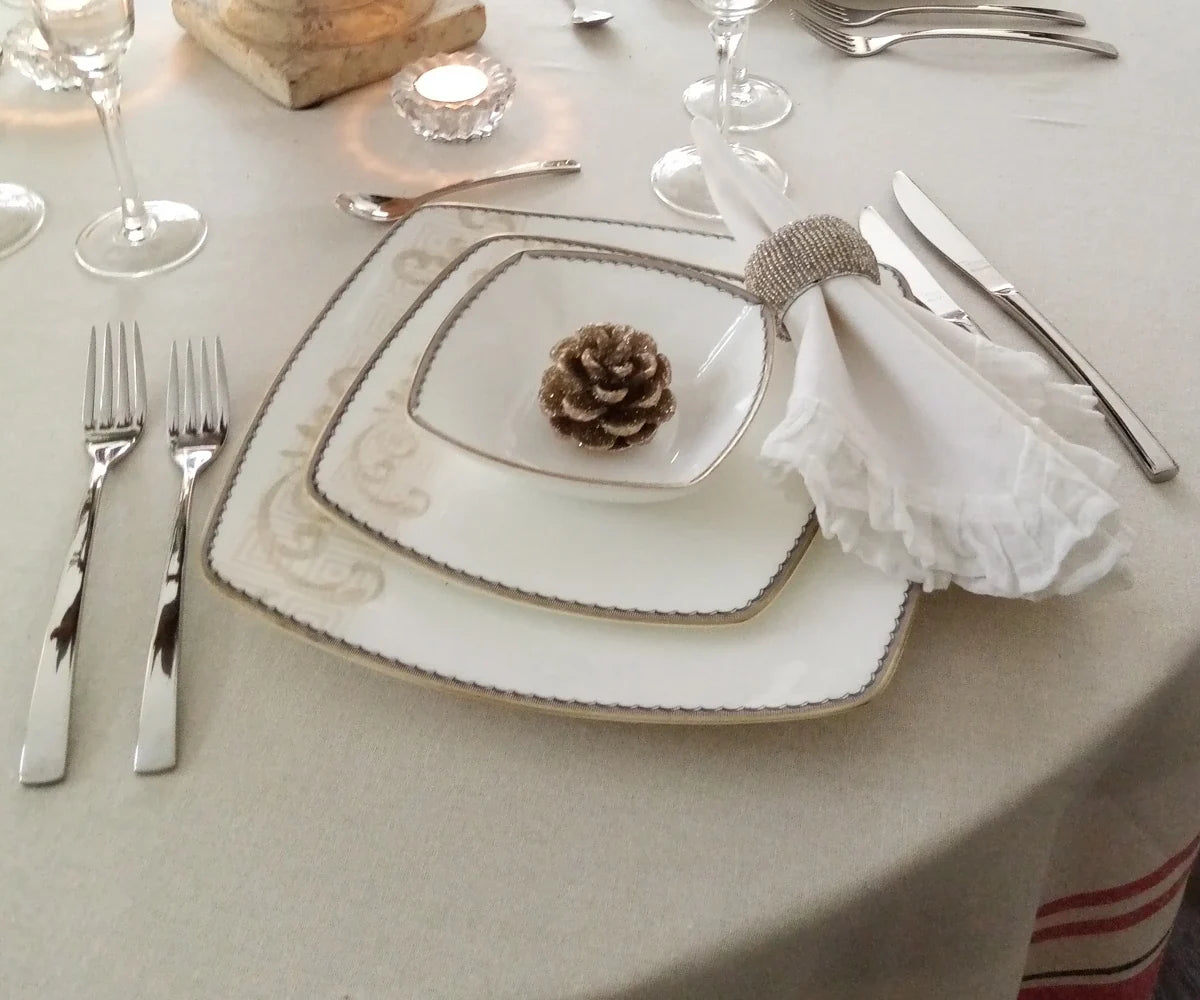 French Striped Tablecloth