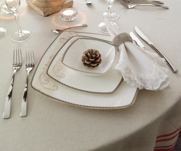 French Striped Tablecloth