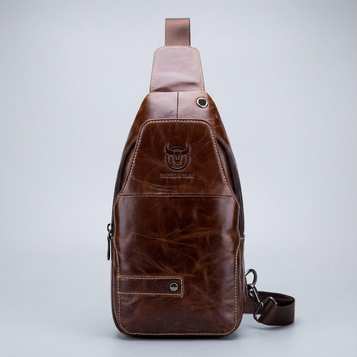 Men's Genuine Leather Sling Bag – Structured Office Carry