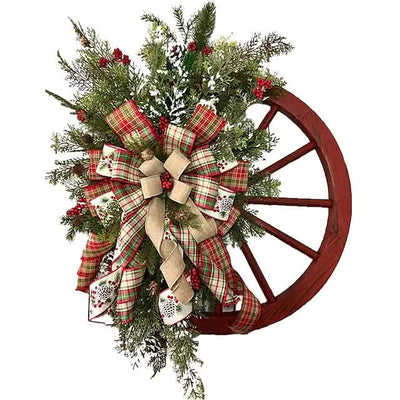 Front Door Wooden Vintage Winter Decorative Christmas Wreath