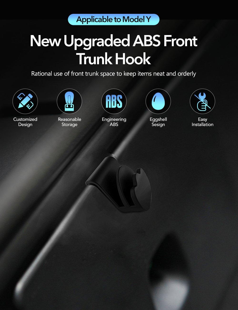TESERY Model Y Front Trunk Hooks | ABS Storage Organizer 2021-2025 (2-Pack)