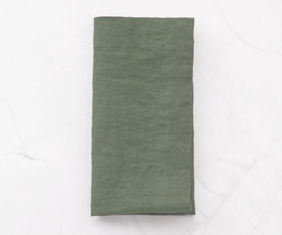 Forest Green Linen Napkins