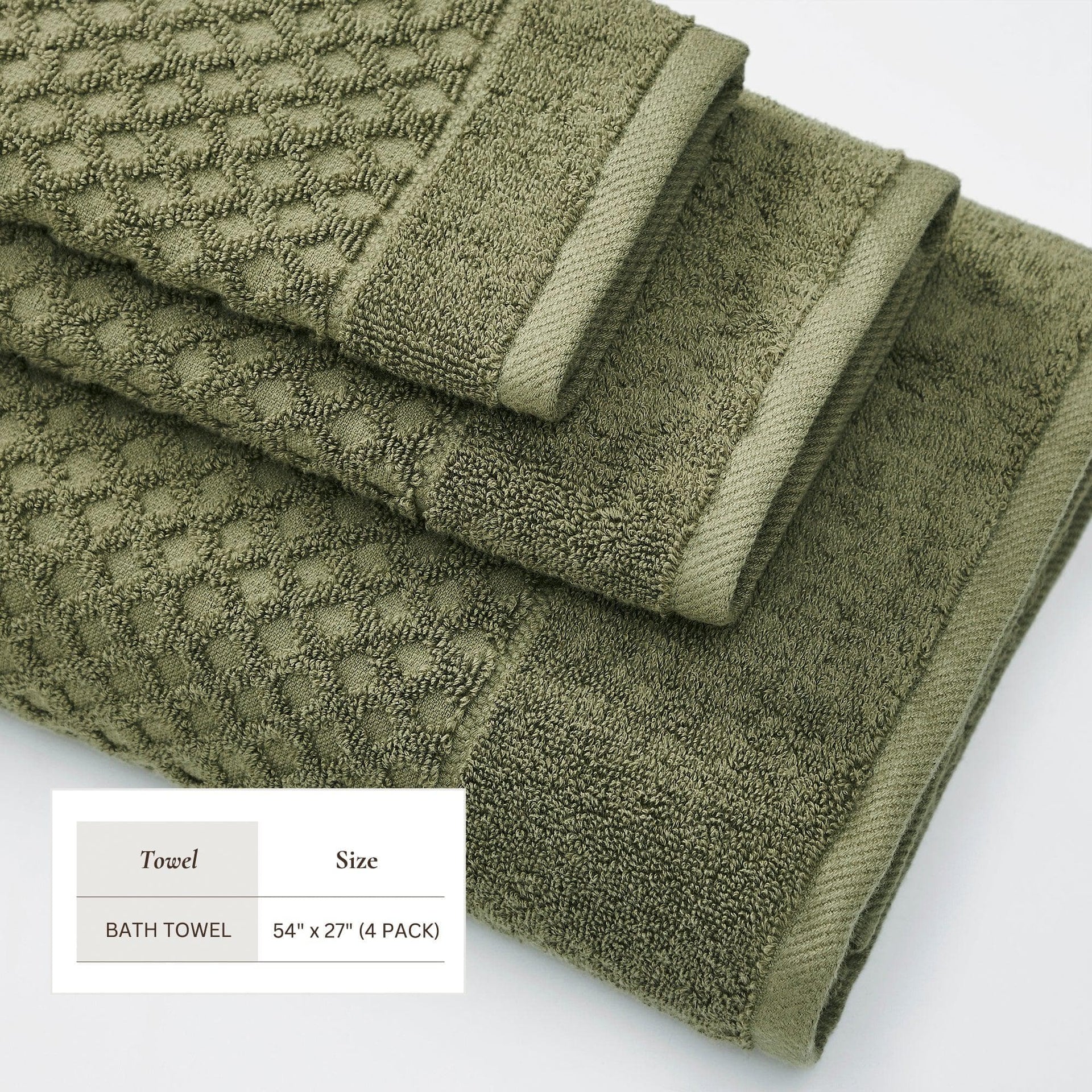 Cotton Diamond Waffle Weave Bath Towel Set - Grayson Collection