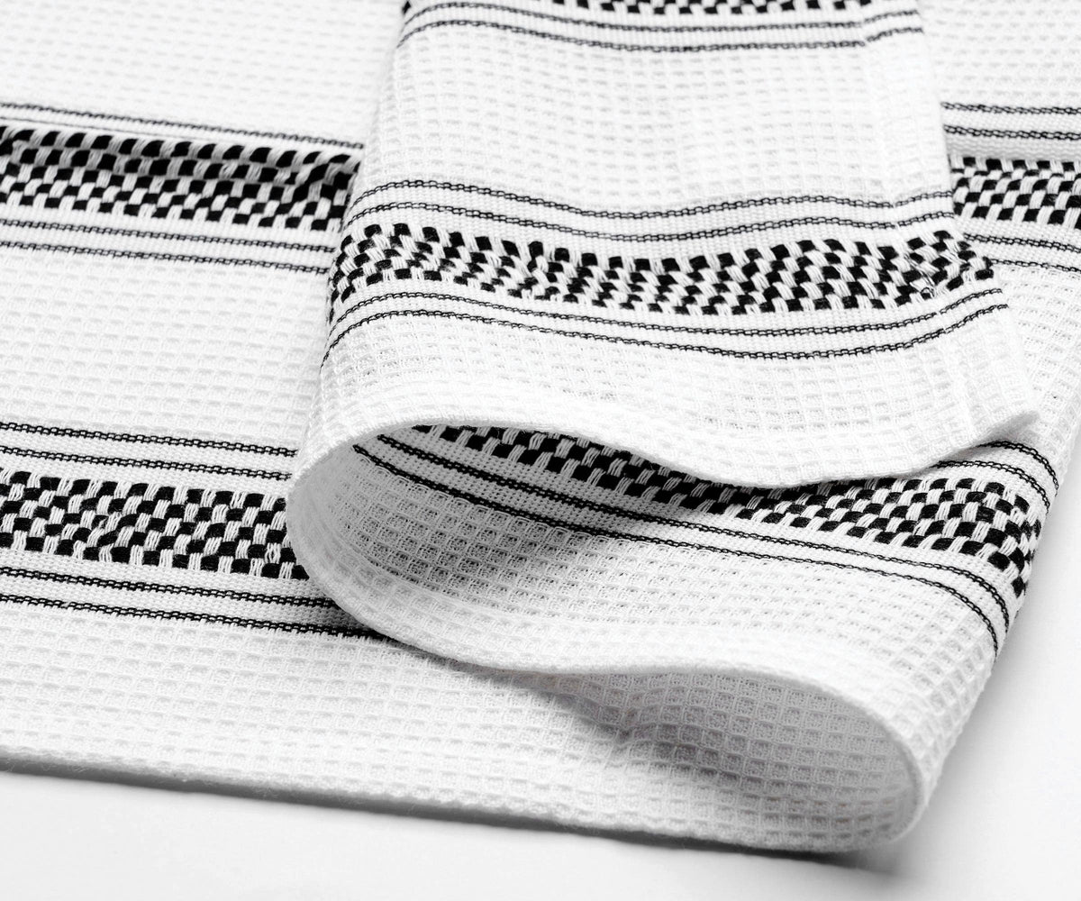 Black Dish Towels - Striped Cleaning Towels