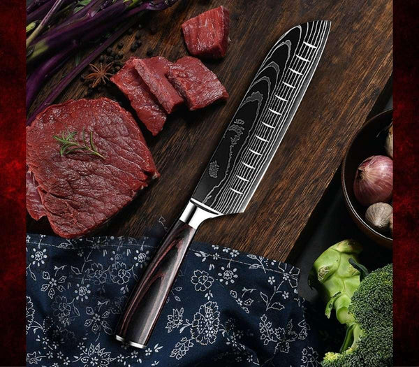 Fujin Chef's Knife Set 7 Pcs Pakkawood Handle - Gifts for You 'n Me