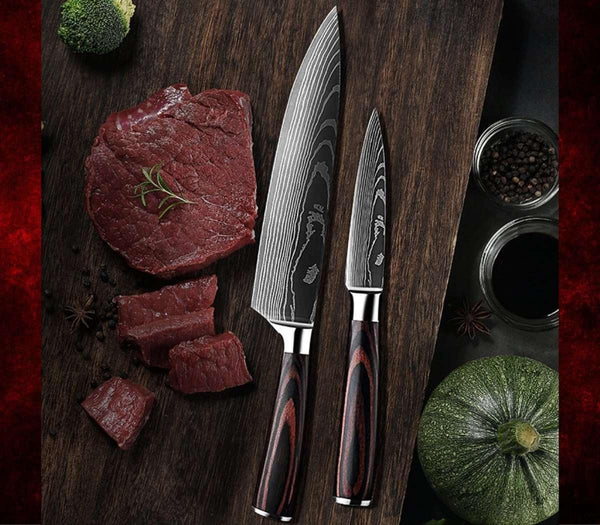 Fujin Chef's Knife Set 7 Pcs Pakkawood Handle - Gifts for You 'n Me