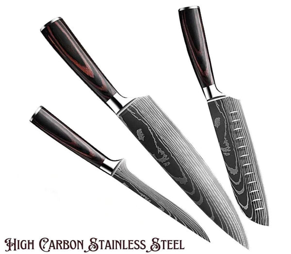 Fujin Chef's Knife Set 7 Pcs Pakkawood Handle - Gifts for You 'n Me