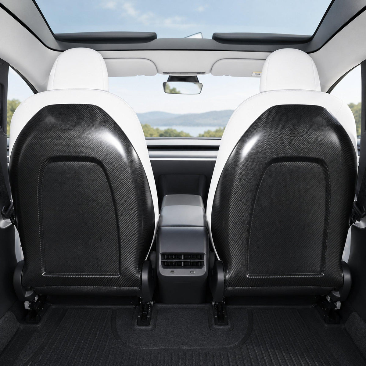 Full Back Seat Replacement for Model 3 / Y - Carbon Fiber Interior Mods