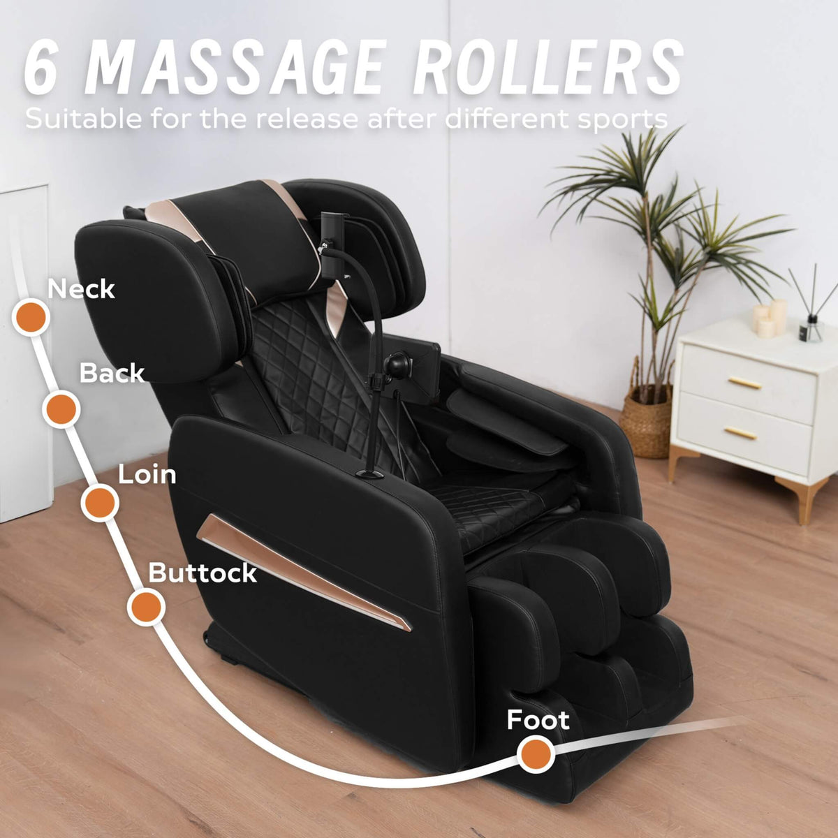 Nocturne Full-Body Zero-Gravity Massage Chair With Retractable Footrest (SAK40593)