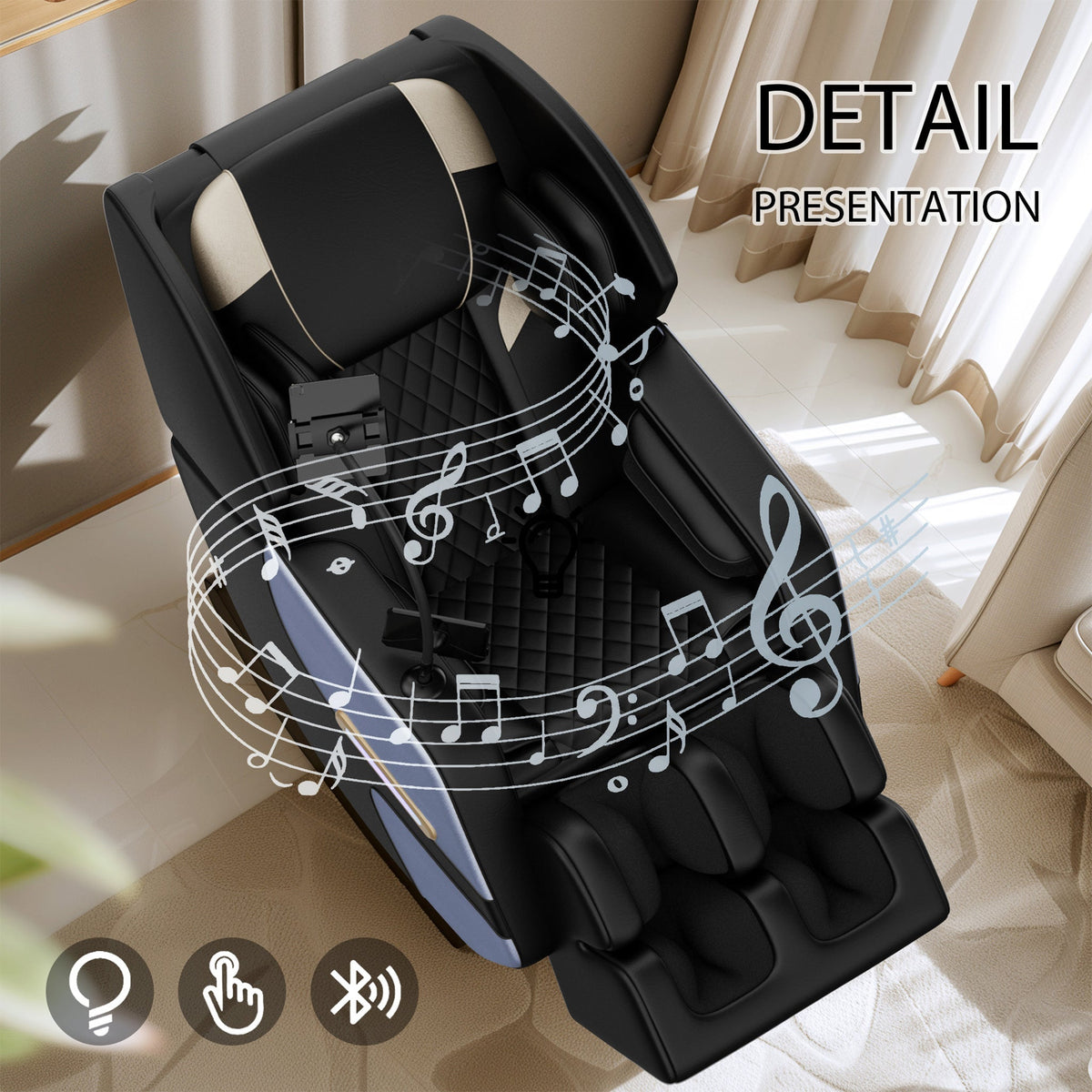 Imperium Full-Body Zero-Gravity Massage Recliner Chair With Ambient Lighting (SAK34591)