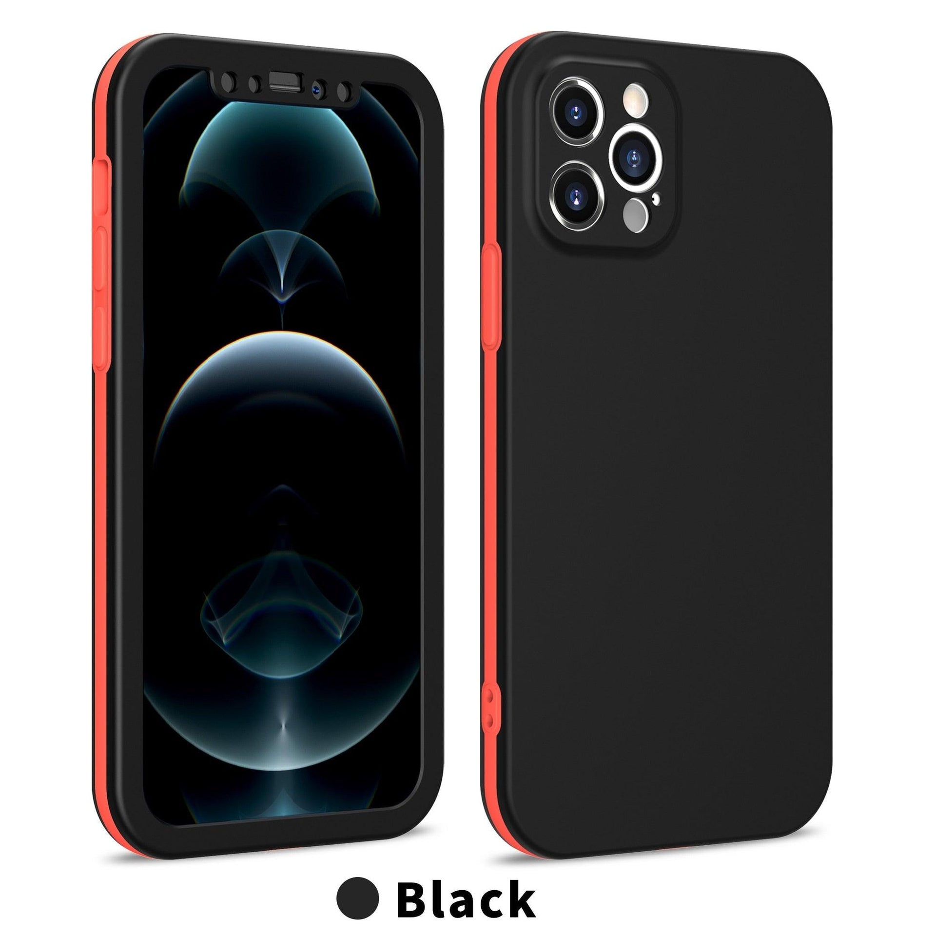 Full Cover Protective Phone Case For iPhone 12 Mini 11 Pro XS Max X XR 6 7 8 Plus Soft Silicone Shockproof Cover Full Body  Anti-Shock Protection Drop Protection Silicone iphone Cover