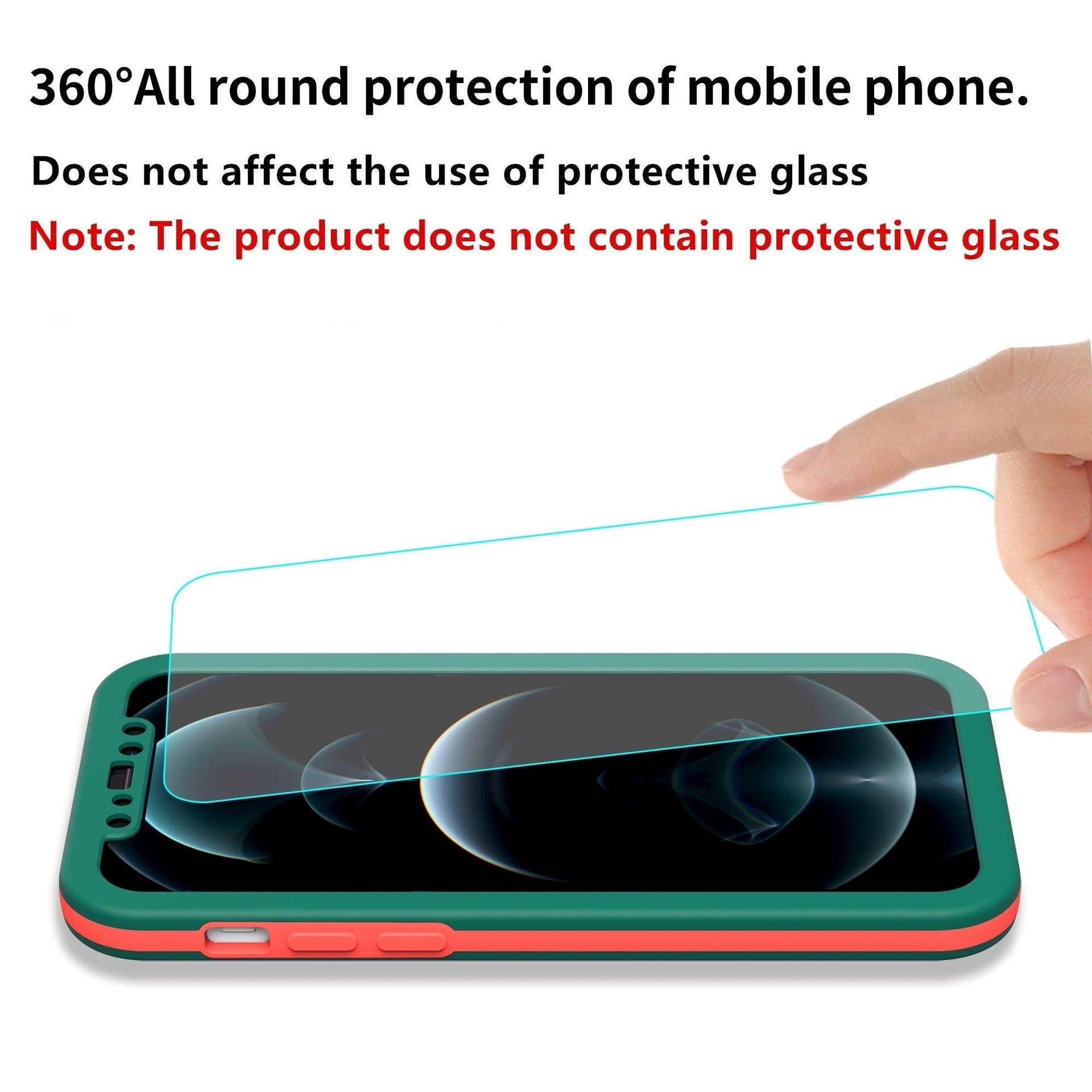 Full Cover Protective Phone Case For iPhone 12 Mini 11 Pro XS Max X XR 6 7 8 Plus Soft Silicone Shockproof Cover Full Body  Anti-Shock Protection Drop Protection Silicone iphone Cover