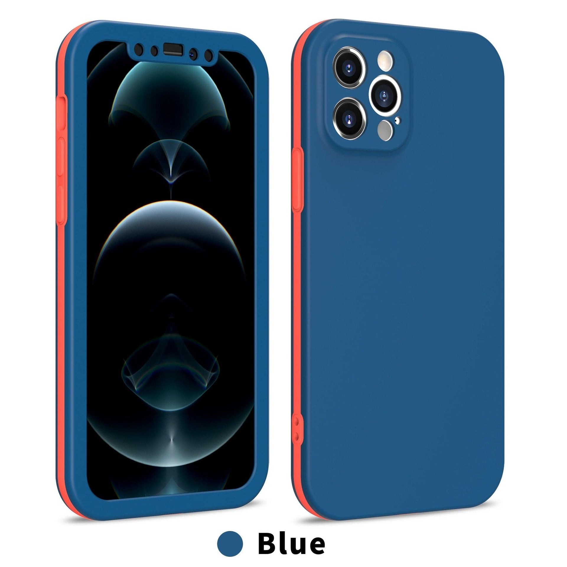 Full Cover Protective Phone Case For iPhone 12 Mini 11 Pro XS Max X XR 6 7 8 Plus Soft Silicone Shockproof Cover Full Body  Anti-Shock Protection Drop Protection Silicone iphone Cover