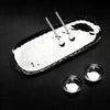 Polished Hammered Stainless Steel 5 PC Condiment Set