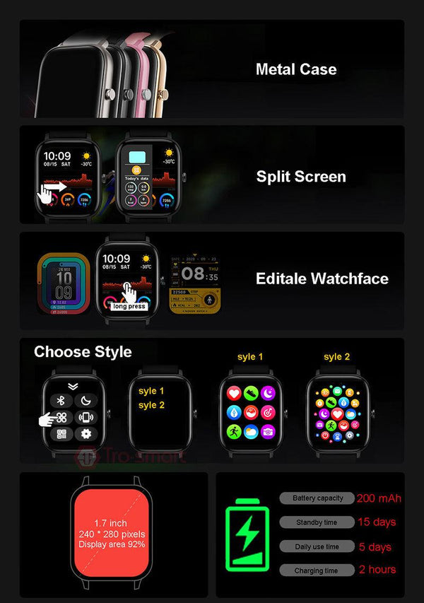 Full Touch Children Watch For Girls Boys Wrist Watch Child Students Clock Electronic Digital Wristwatch  Pedometer Music Video Recorder Player Camera Flashlight Alarm Clock And More Smartwatch For Age 3-12 Boys Girls Gifts