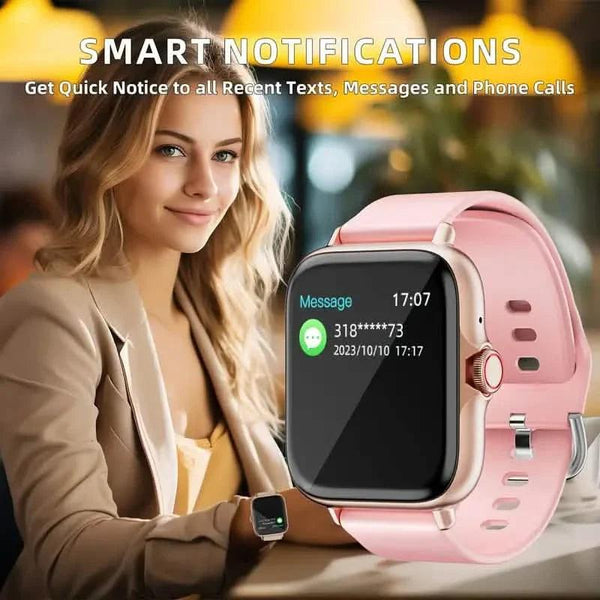 Full Touch Screen Smart Watch with Activity Tracker, Call & Message Functions, Pedometer & More