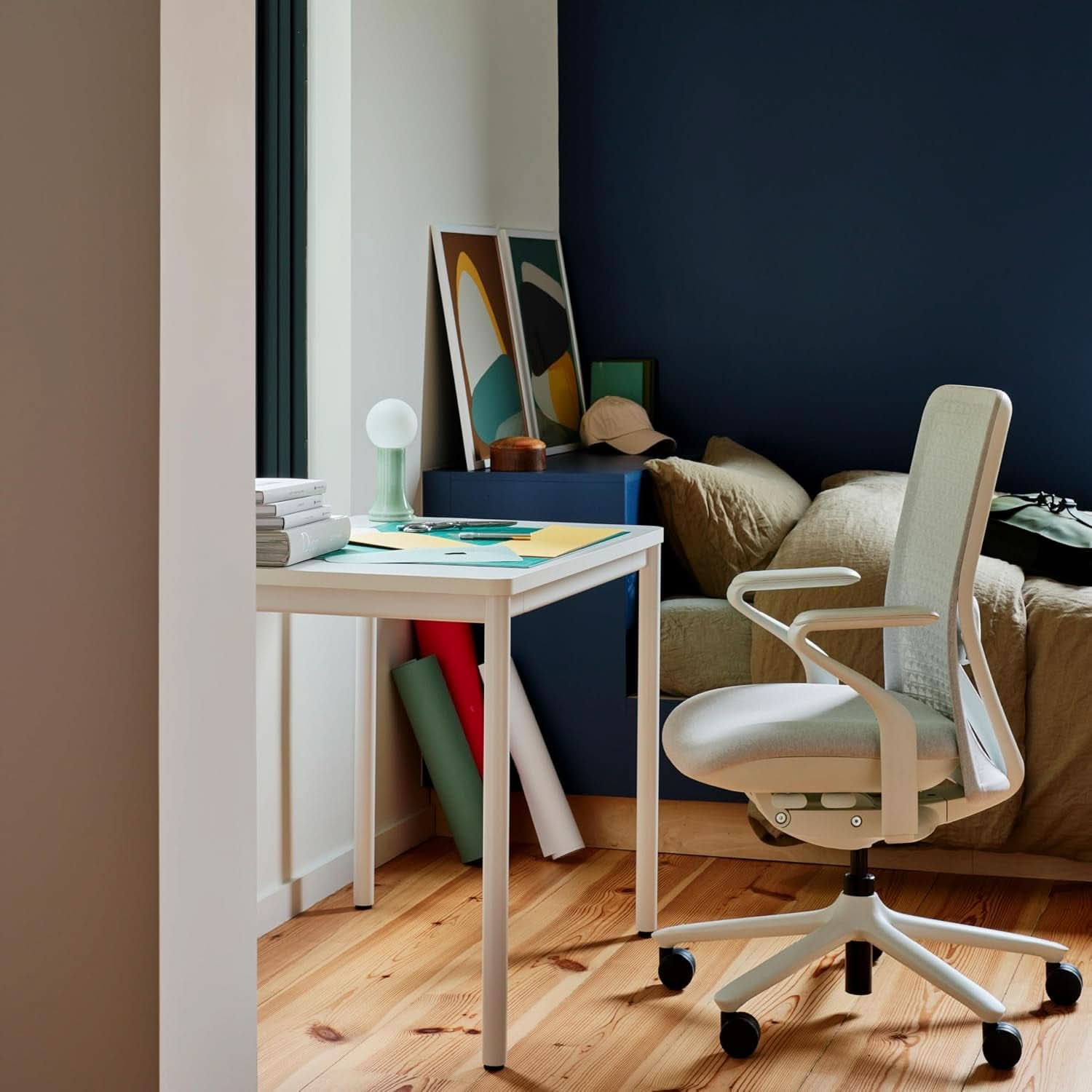 Functional Home Office Desk with Rounded Corners and Cable Notch