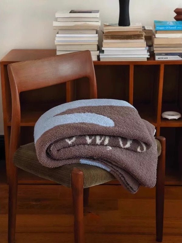 Funky Cat Throw Blanket - Cute Whimsical Earthy Tone