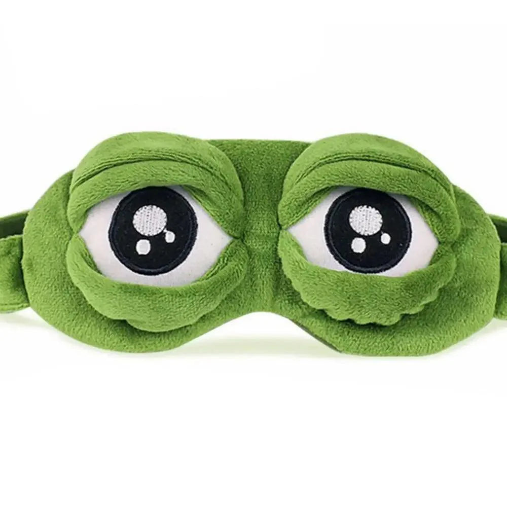 Funny Cartoon Frog Eye 3D Sleeping Eye Mask Comfortable Green Eye Cover Travel Office Soft Eye Mask