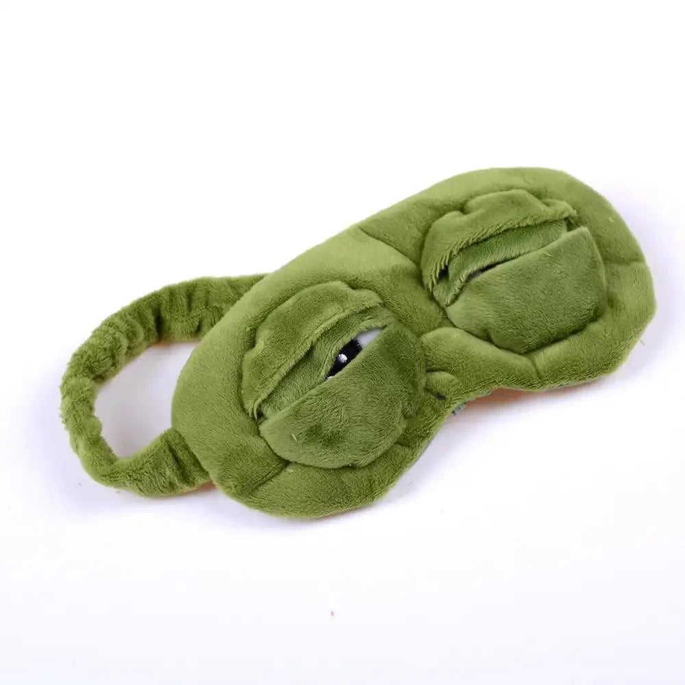 Funny Cartoon Frog Eye 3D Sleeping Eye Mask Comfortable Green Eye Cover Travel Office Soft Eye Mask