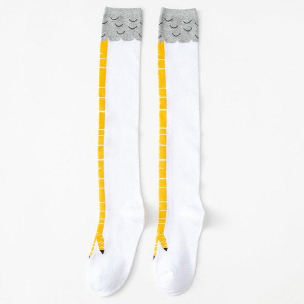 Funny Chicken Long Socks Fashion Cotton Funny 3D Unisex Over Knee High Socks Halloween Christmas Cartoon Gift Socks Fun Thigh Highs Chicken Legs Socks For Men And Women