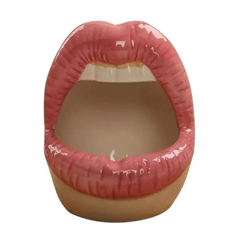 Funny Creative Ceramic Cartoon Lips Ashtray Gift for Home - Trendy Mouth  Mini Ashtray for Boyfriend