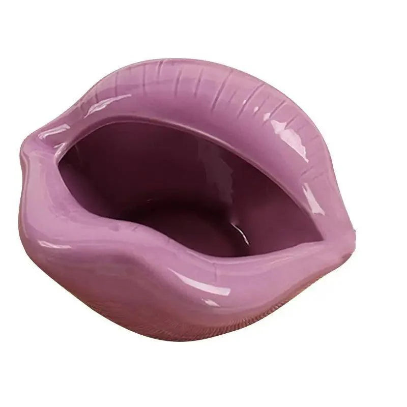 Funny Creative Ceramic Cartoon Lips Ashtray Gift for Home - Trendy Mouth  Mini Ashtray for Boyfriend