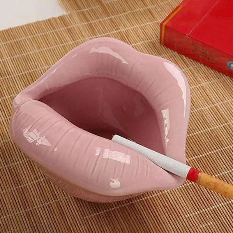 Funny Creative Ceramic Cartoon Lips Ashtray Gift for Home - Trendy Mouth  Mini Ashtray for Boyfriend
