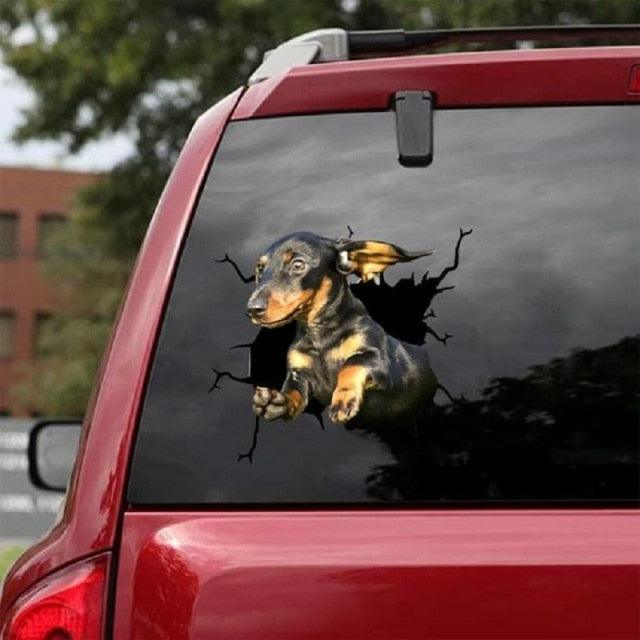 Funny Dog Head In The Crack Vinyl Car Funny Dog Head In The Crack Vinyl Car Stickers Decals Motorcycle Accessories Car-window Decorative Goods Broken Glass Sticker Car Stickers Decals Motorcycle Accessories Car-window Decorative Goods Pvc Car Sticker