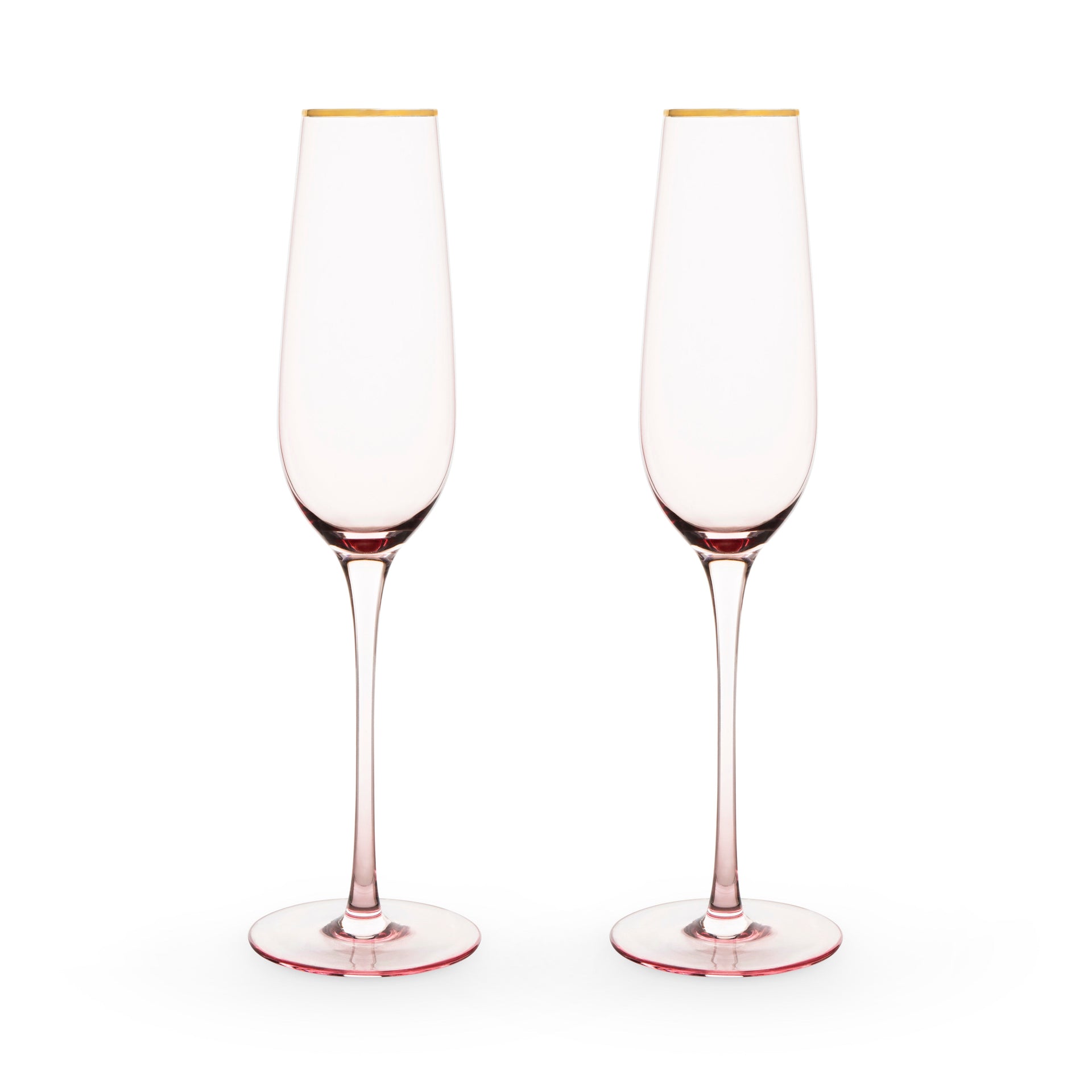 Rose Crystal Champagne Flute Set