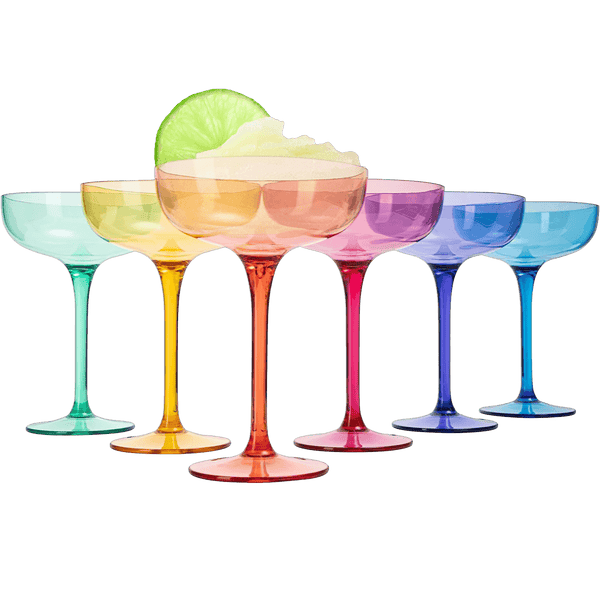 European Style Crystal, Stemmed Wine Glasses, Acrylic Glasses Tritan Drinkware, Unbreakable Muted Color | Set of 6 | Shatterproof BPA-free plastic, Reusable, All Purpose Glassware, Hand Wash Only 15oz