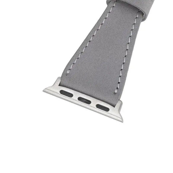 Luxury Double Wrap Grey Leather Apple Watch Band - San Diego