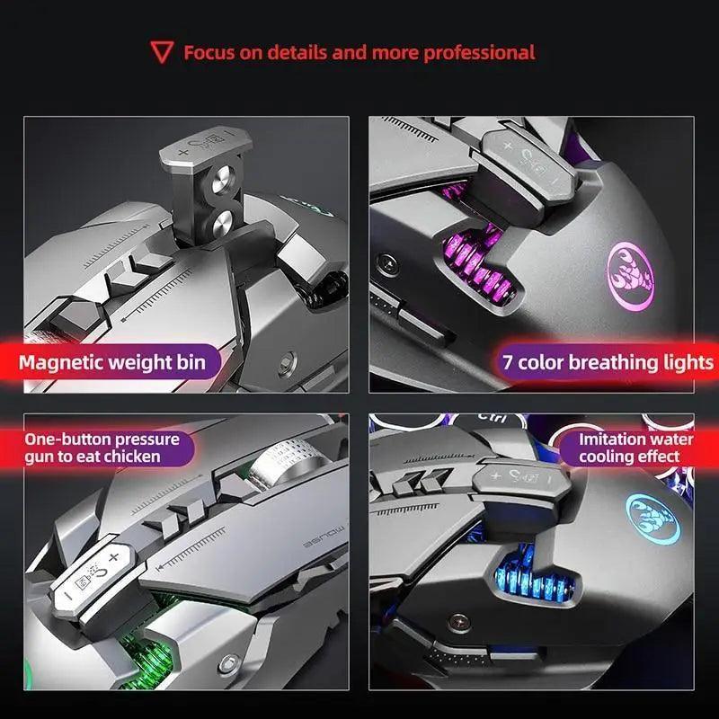 Gaming Ergonomic Wired Mouse 6400DPI Comfortable Game Mouse Optical PC USB Mice