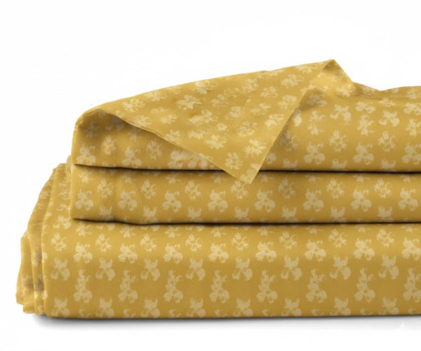 Printed Linen Sheet Set – 100% Linen Bedding