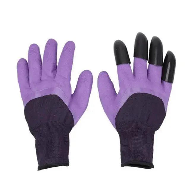 Garden Gloves With Fingertips Claws ABS Plastic Garden Rubber Gloves Gardening Digging Planting Durable Gloves With Claws Waterproof Outdoor Work Breathable Glove Best Gift For Gardener