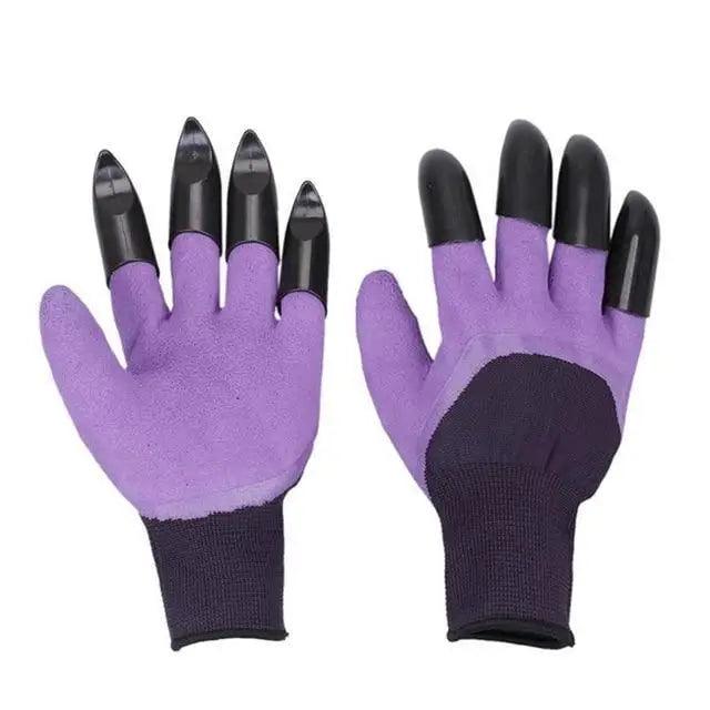 Garden Gloves With Fingertips Claws ABS Plastic Garden Rubber Gloves Gardening Digging Planting Durable Gloves With Claws Waterproof Outdoor Work Breathable Glove Best Gift For Gardener
