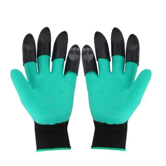 Garden Gloves With Fingertips Claws ABS Plastic Garden Rubber Gloves Gardening Digging Planting Durable Gloves With Claws Waterproof Outdoor Work Breathable Glove Best Gift For Gardener