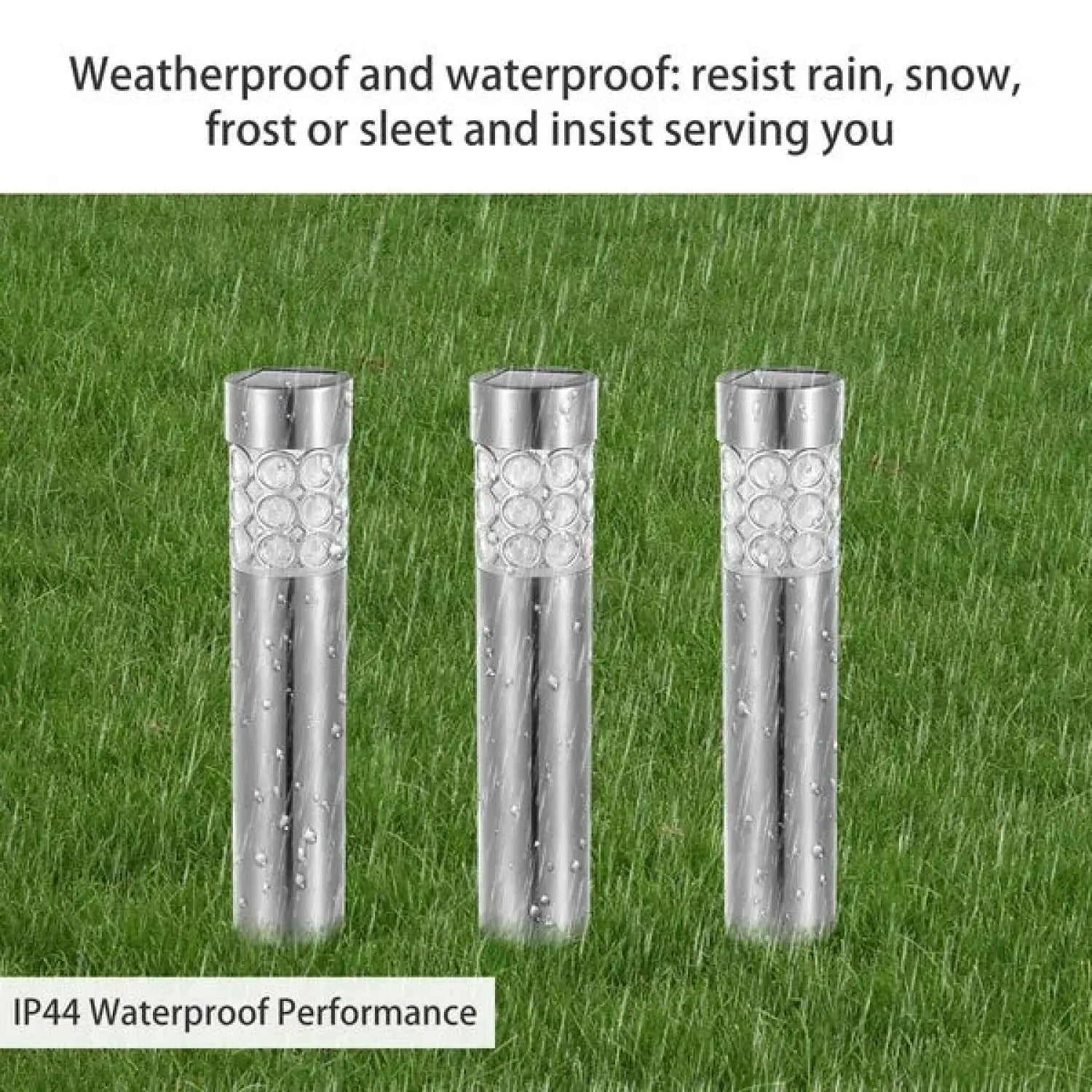 Garden Solar Lamps with RGB Lighting and Stainless Steel Build