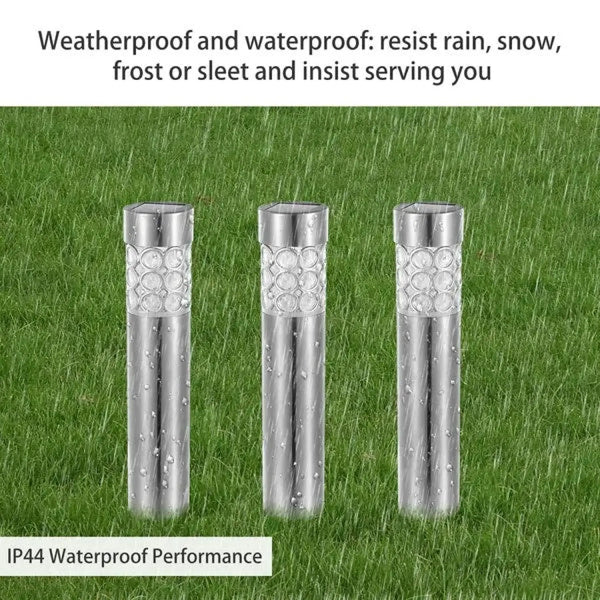 Garden Solar Lamps with RGB Lighting and Stainless Steel Build